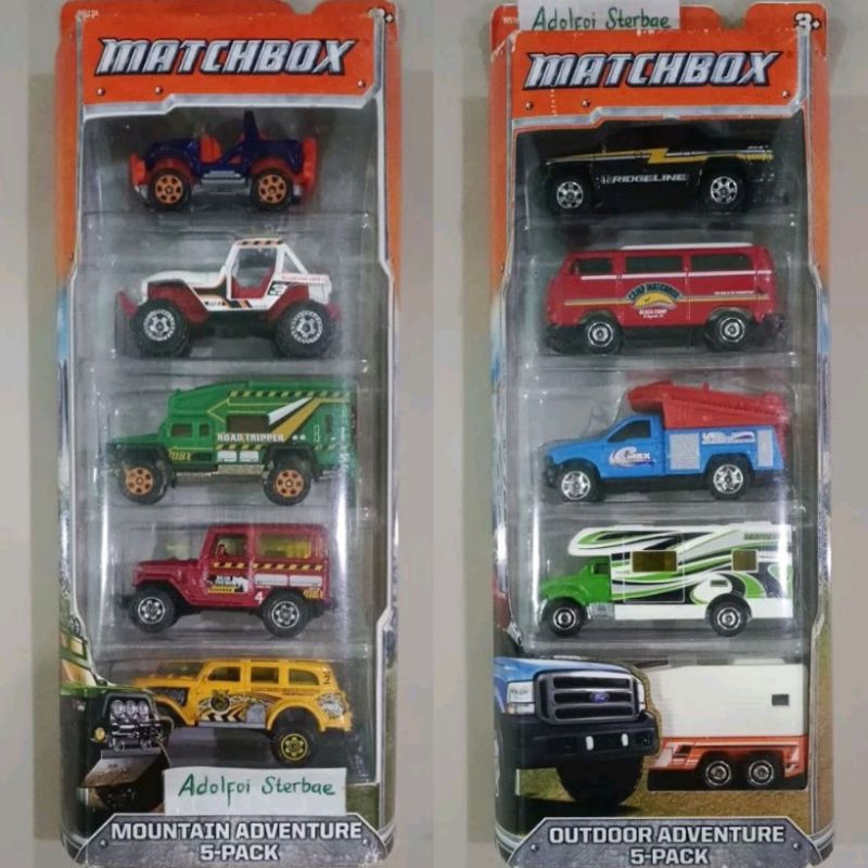 matchbox gift pack gp isi 5 mountain outdoor adventure 5-pack cliff hanger mbx 4x4 road tripper 1968