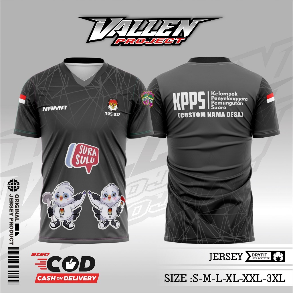 JERSEY KPPS PEMILU 2024 / BAJU POLO KPPS TERBARU / TOPI JARIN KPPS / BAJU JERSEY BAWASLU