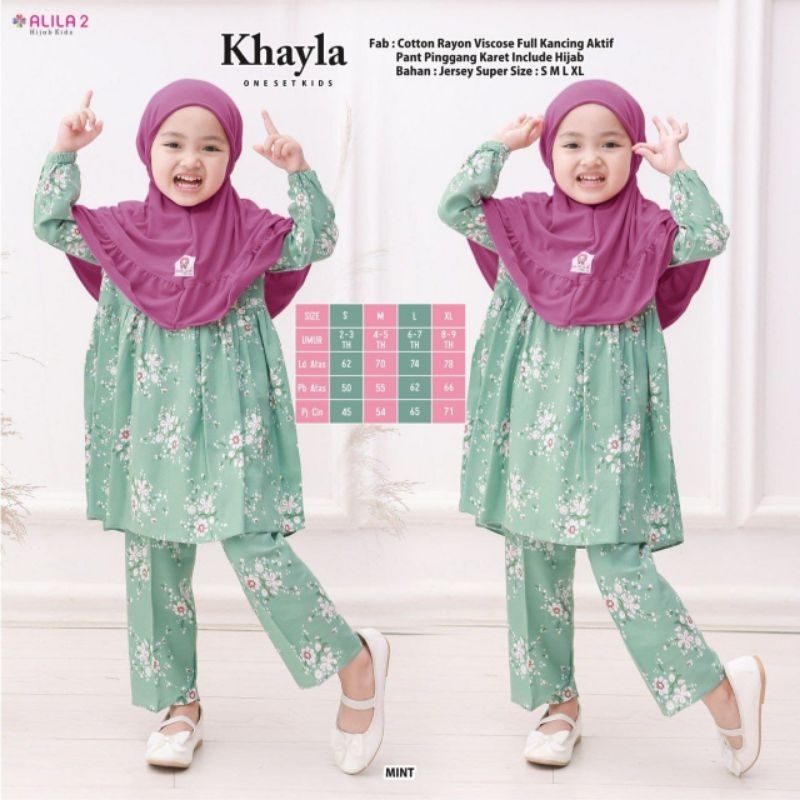 KHAYLA ONE SET KIDS ORI BY ALILA //ONE SET KIDS INCLUDE HIJAB