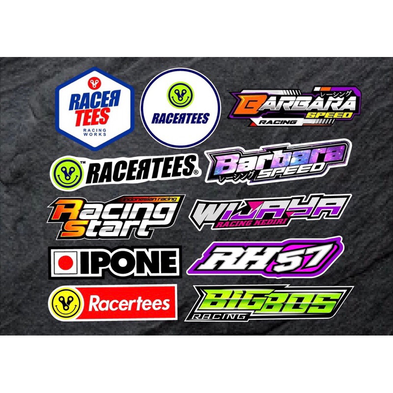 sticker pack racing barbara racertees wijaya stiker helm motor herex