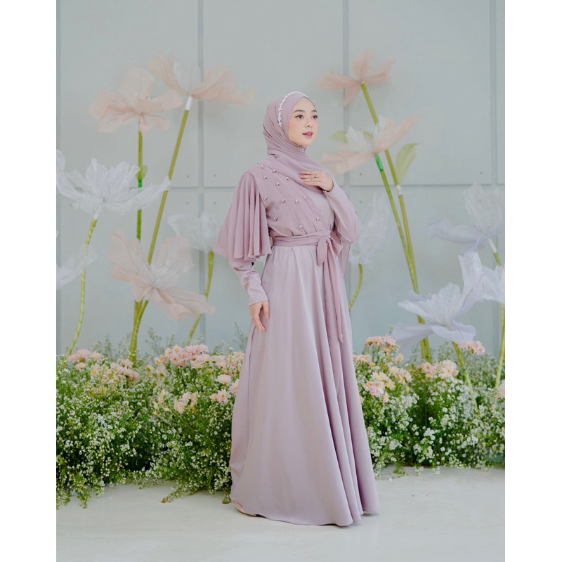 Evelyn  Dress By Akirabutik  / Model Gamis Kekinian / Gaun Pesta Kondangan Muslimah