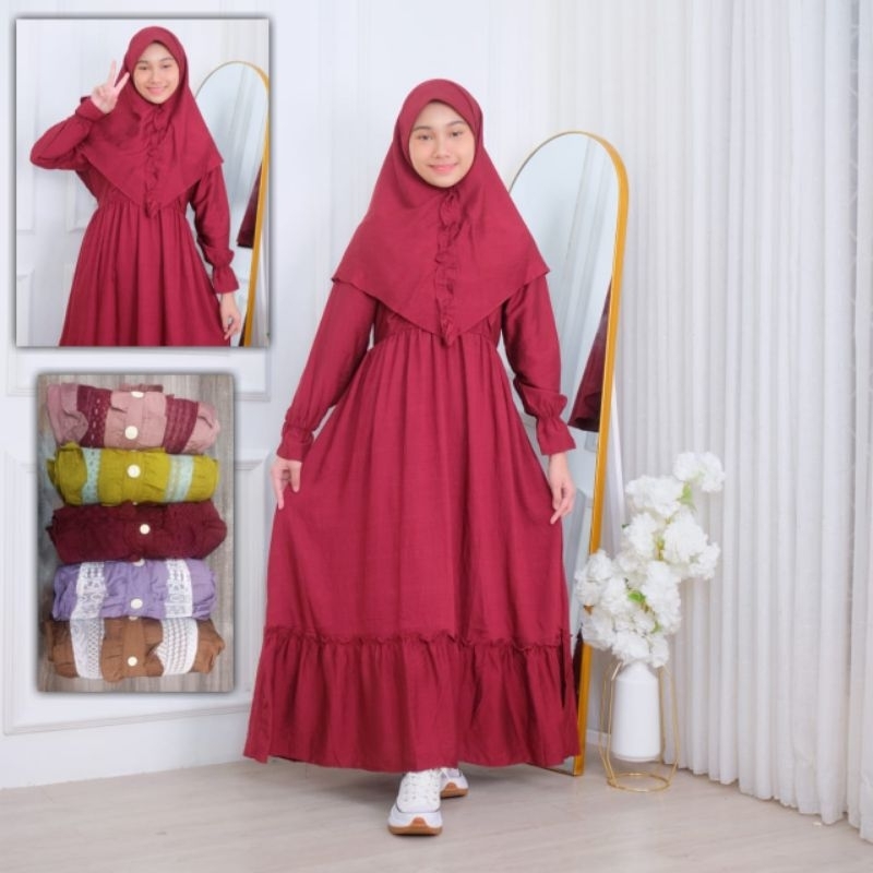 Set Syari Anak Tanggung. Dress Gamis Zaina