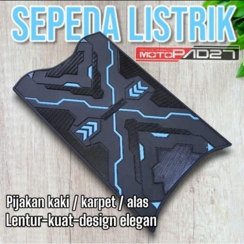 Karpet Sepeda Listrik Uwinfly/Goda/Exotik/Genio Bahan karet rubber Premium