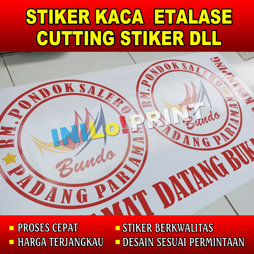 STIKER CUTTING GEROBAK ETALASE PINTU KACA NASGOR NASI PADANG GORENGAN DLL