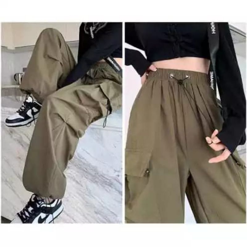 celana kargo parasut serut wanita-celana Cargo harajuku-celana cargo serut wanita-celana Cargo highw