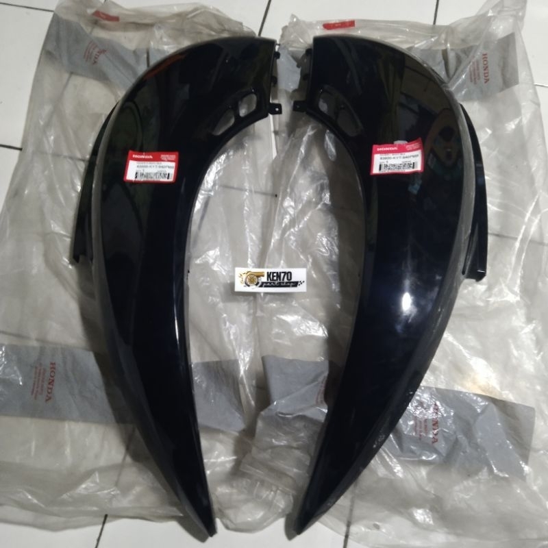 cover body set Scoopy karbu hitam original ahm