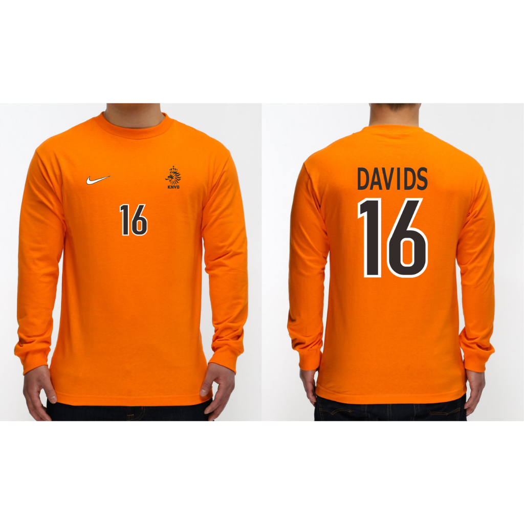 T-SHIRT KAOS BELANDA WORLD CUP 1998 EDGAR DAVIDS LENGAN PANJANG