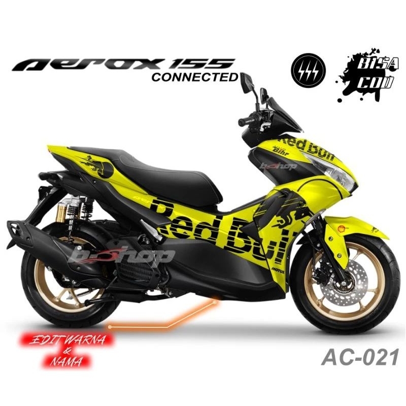 STIKER DECAL AEROX Connected aerox new motif redbull variasi sticker aerox full body motor varian wa