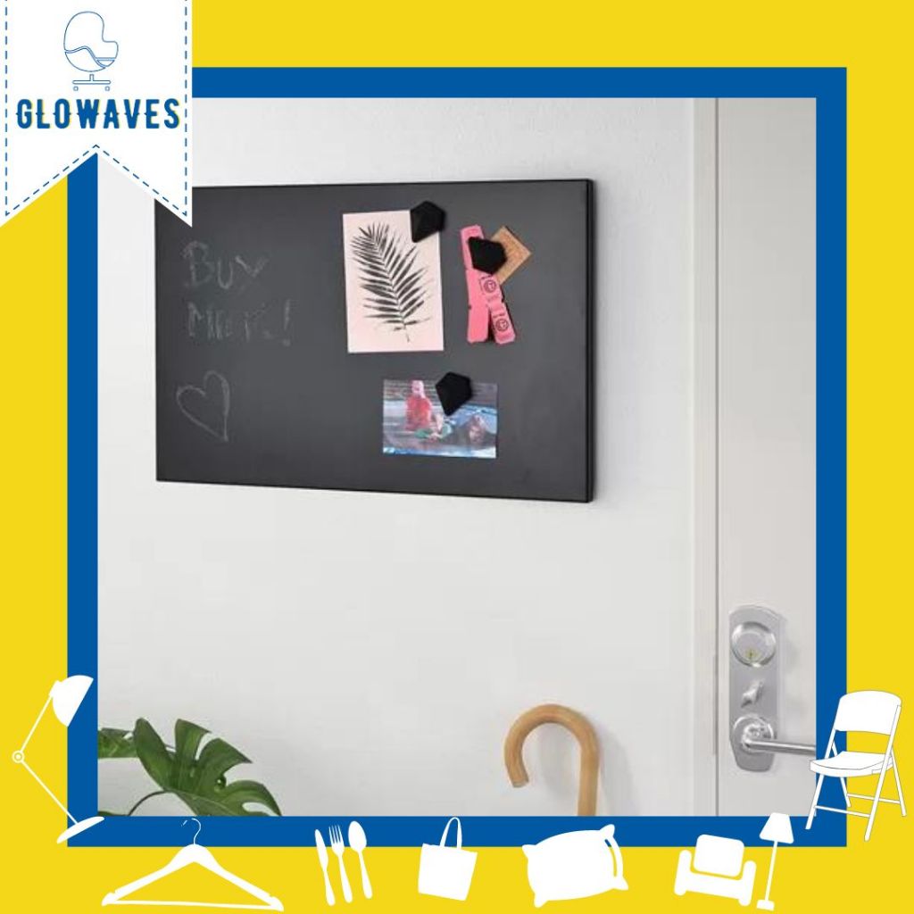 

SVENSAS Papan Memo Baja / Papan Baja Warna Putih dan Hitam 40 x 60 cm