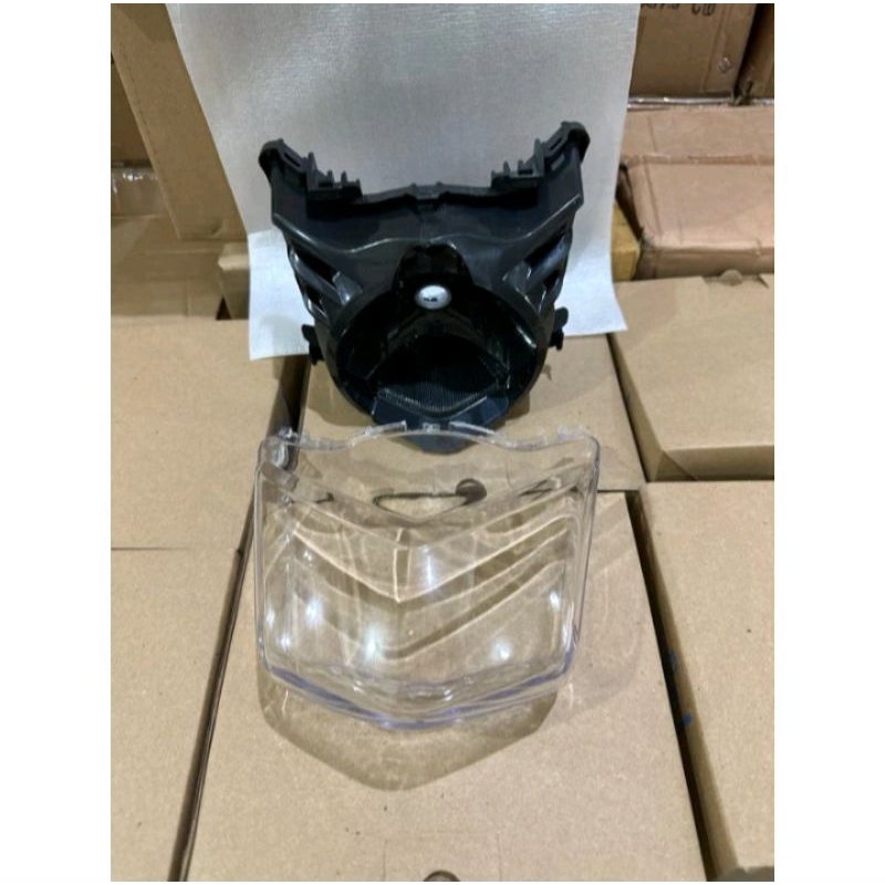 Reflektor Plus Mika Lampu Depan Beat Karbu Custom Hitam