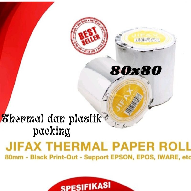 

Kertas Kasir 80X80 Berkualitas(JIFAX) Isi 100