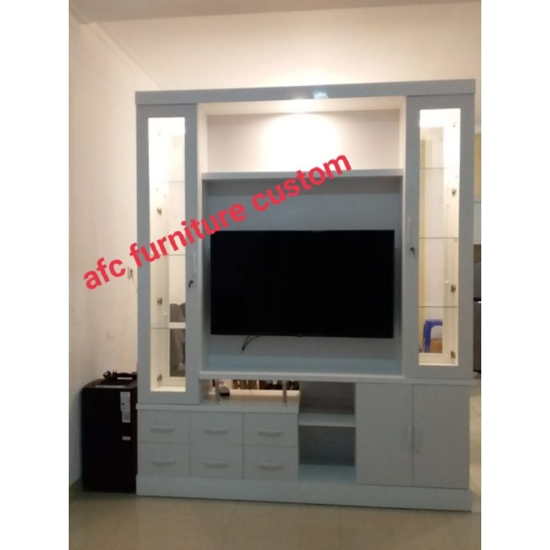 LEMARI PAJANGAN TV 2 MUKA JUMBO/LEMARI KACA/LEMARI HIAS/FREE ONGKIR JABODETABEK
