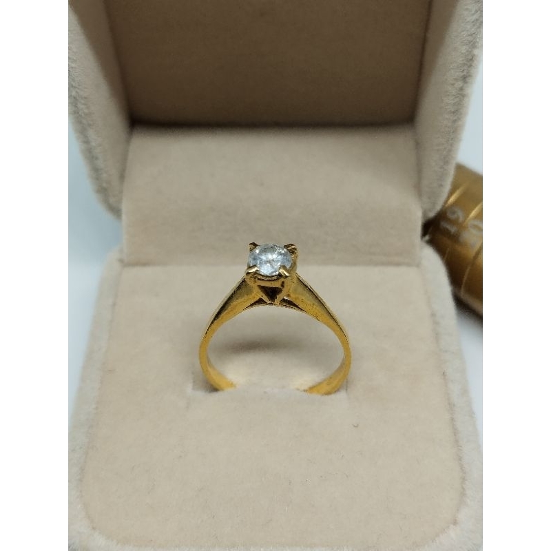 cincin emas mata satu berlian Eropa