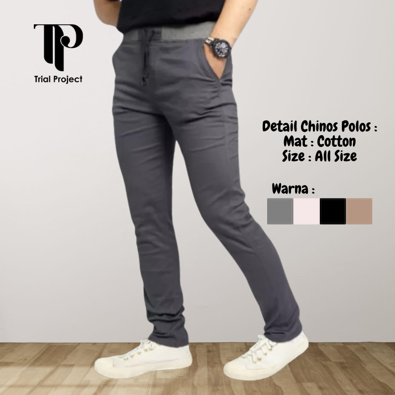 Celana Chinos Panjang Cowok Bahan Katun - Celana Panjang Pria