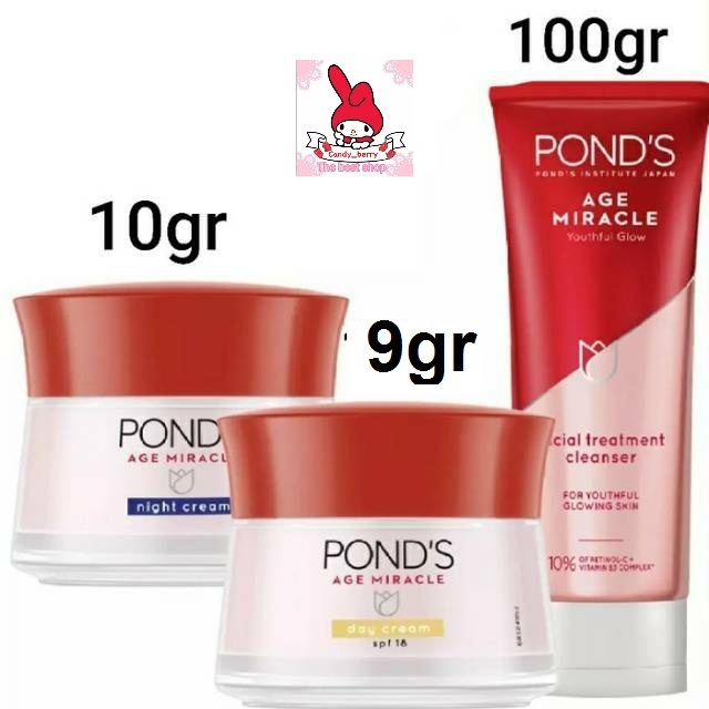 Paket PONDS Age Miracle (Day Cream 9gr + Night Cream 10gr + Facial Foam 100gr) CB