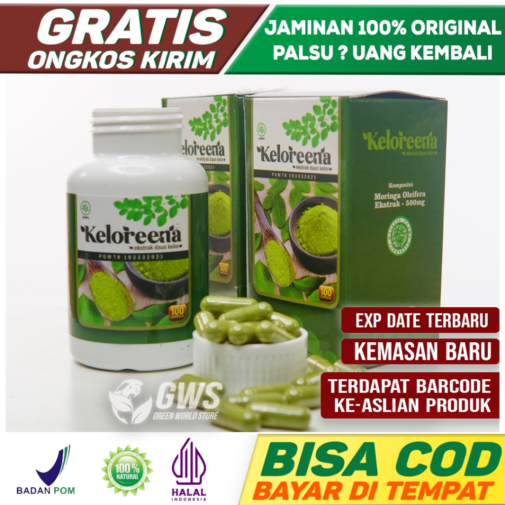 Keloreena Kapsul Original With Nano Teknologi - Obat Kelorina Kelorena Toko Herbal Surabaya