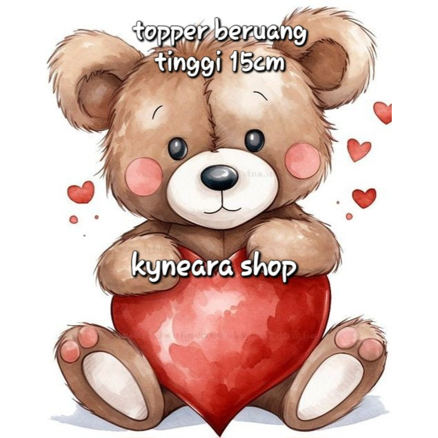 topper beruang love valentine