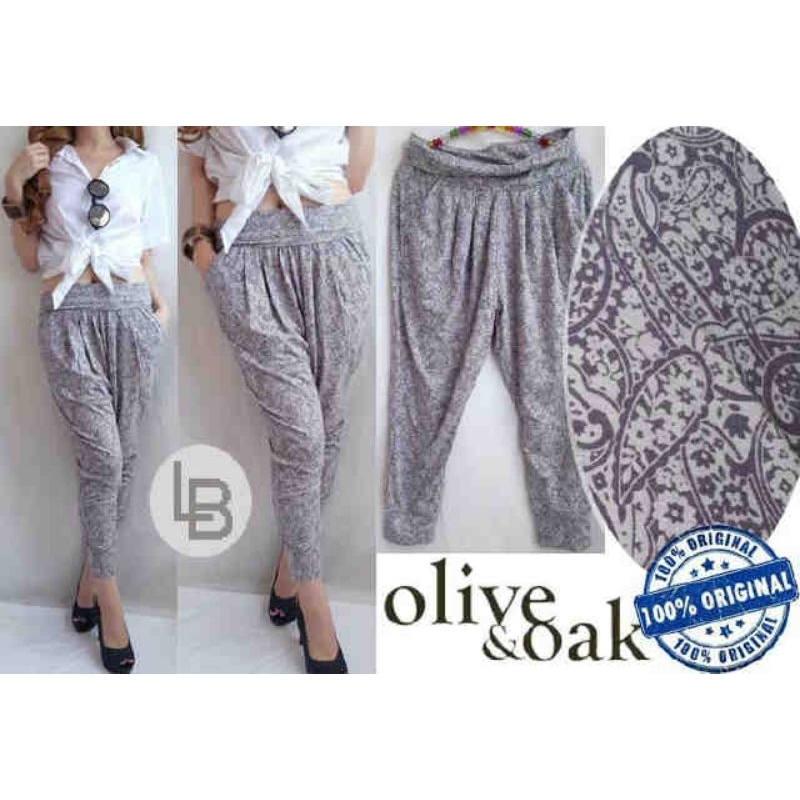Olive Oak  Batik Harem Pants