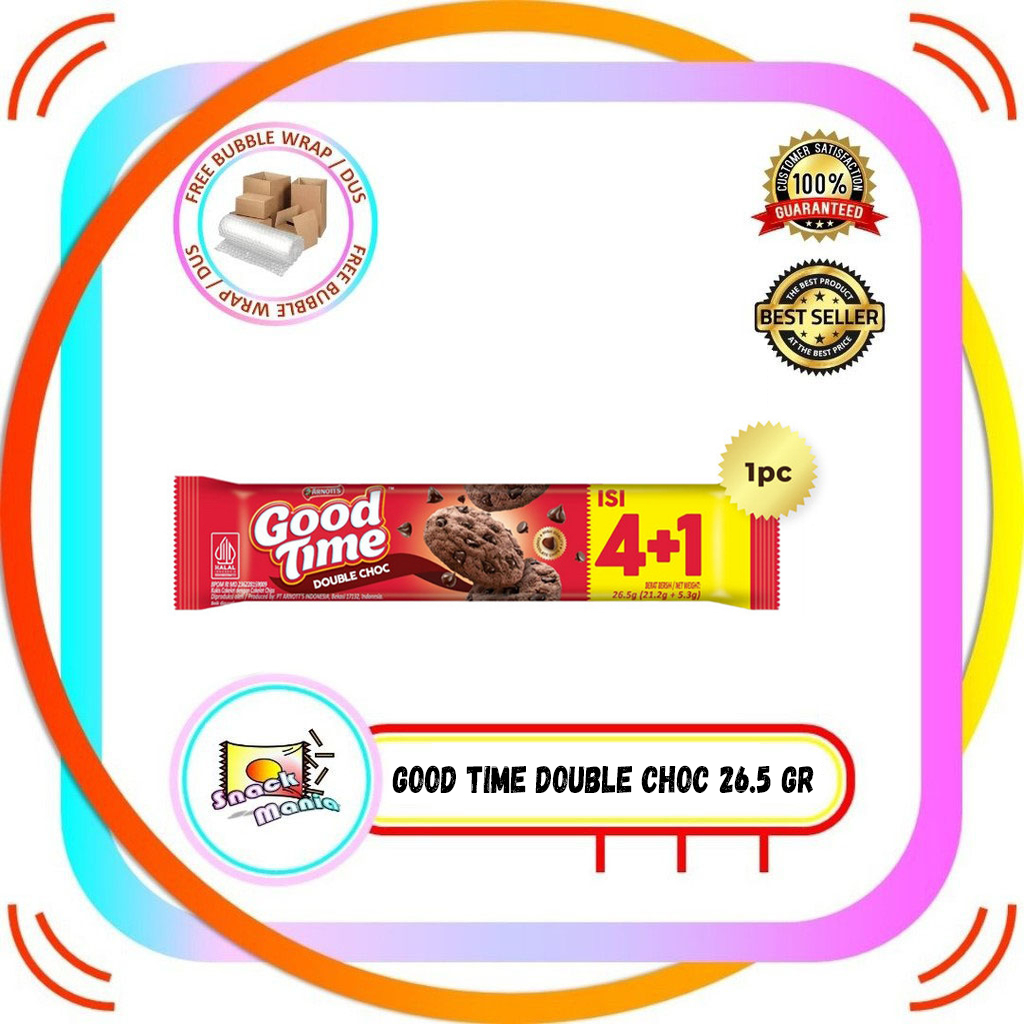 

Good Time DOUBLE CHOCO Cookies Arnotts 26.5 gr Biskuit Coklat