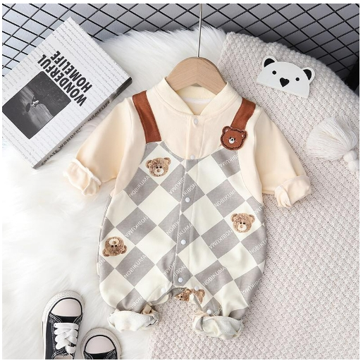 baju bayi laki laki import korea jumsuit jumper premium newborn bayi motif BEAR baju bayi unisex luc