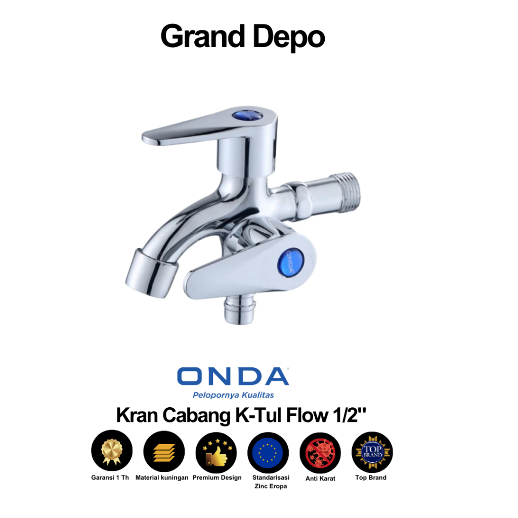 Onda Kran Cabang K-Tul Flow 1/2" / Kran Cabang Onda / Kran Air Onda