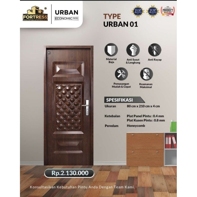 Pintu Baja Fortress Type Urban 80 X 210 cm