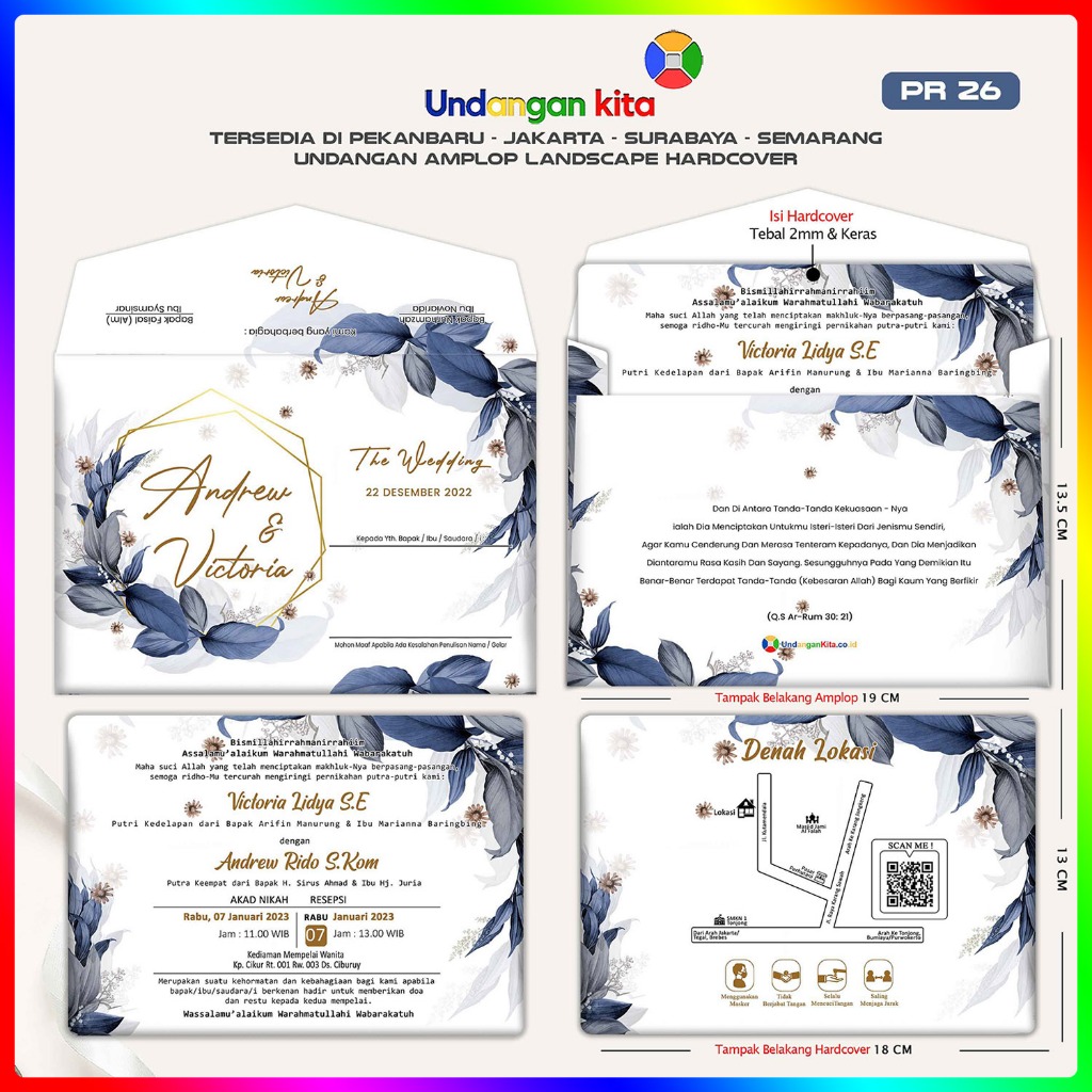 

Undangan Pernikahan Amplop Hardcover Landscape Premium Undangan Kita Jakarta