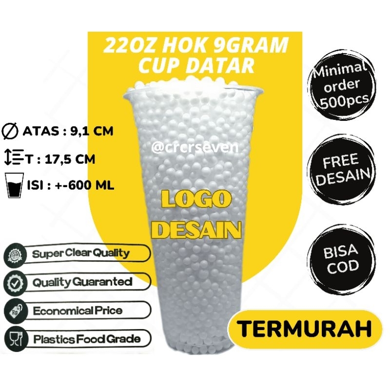 cup 22 oz slim sablon , gelas sablon jumbo 22oz merk hok