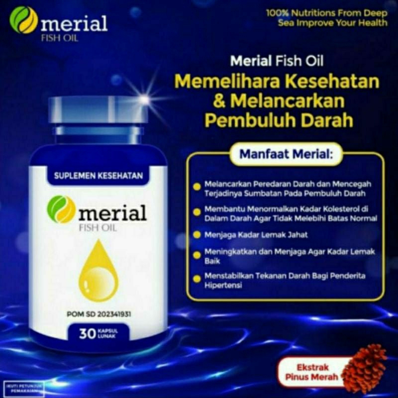 Terlaris Merial Fish Oil  Asli Original Minyak Ikan Dengan Ekstrak Pinus Merial Red Pine Korea Terba