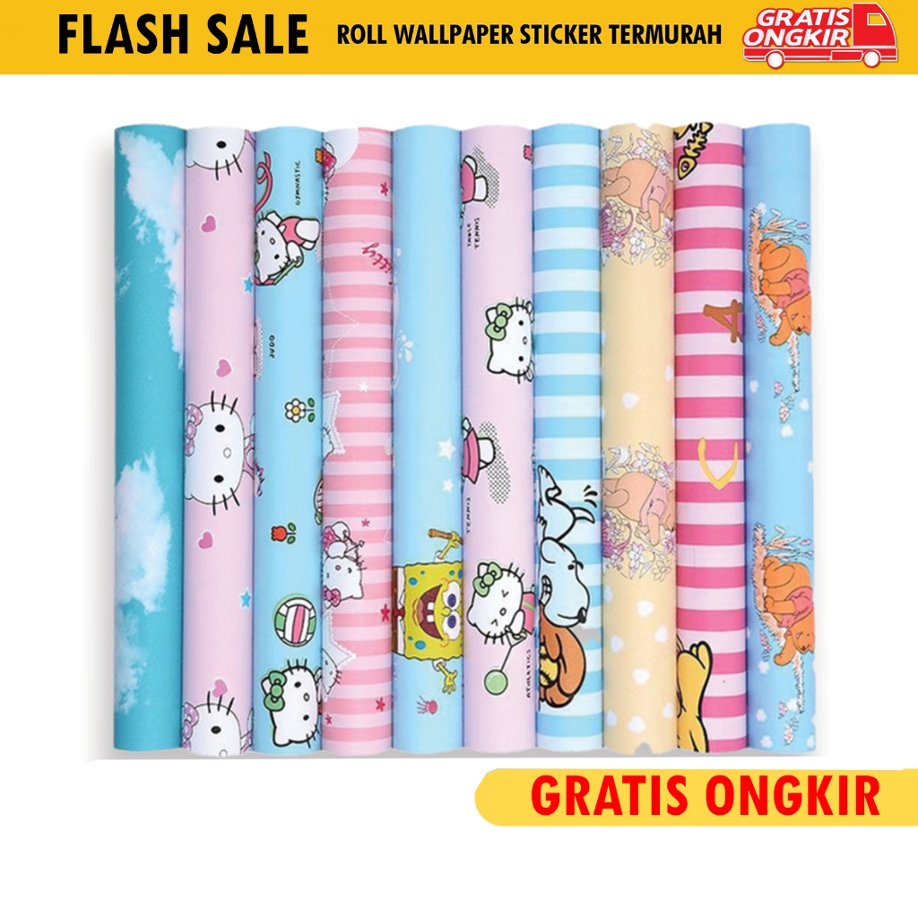 Wallpaper stiker dinding motif karakter kartun animasi dekorasi dinding sticker dinding