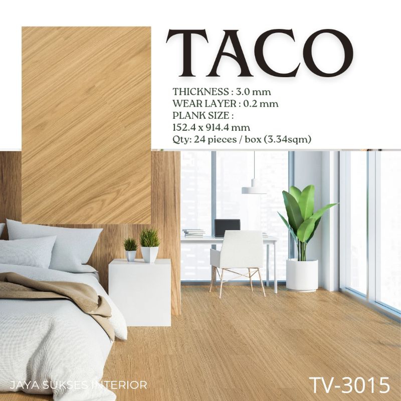 Lantai Vinyl Kayu TACO 3mm TV 3015 Per Box