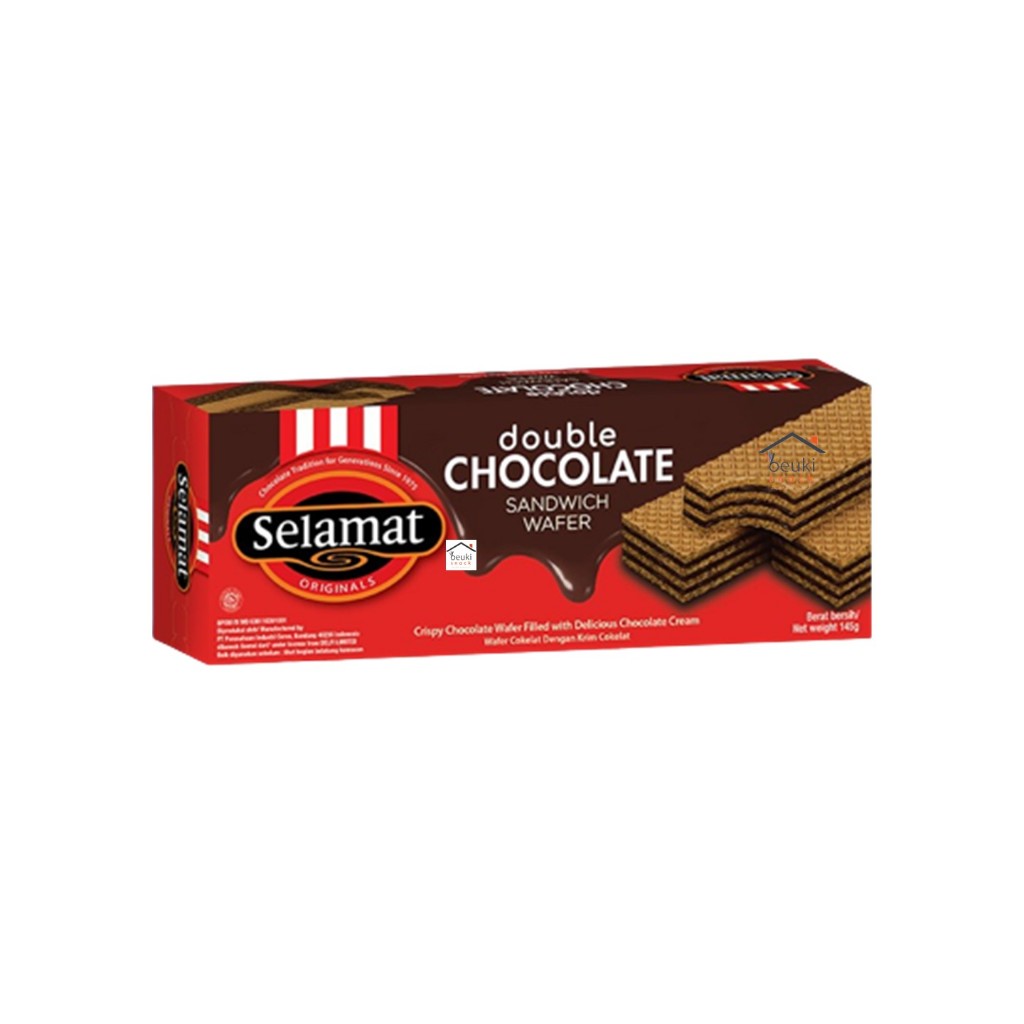 

Selamat Wafer Sandwich Double Chocolate Wafer Renyah Krim Berlimpah