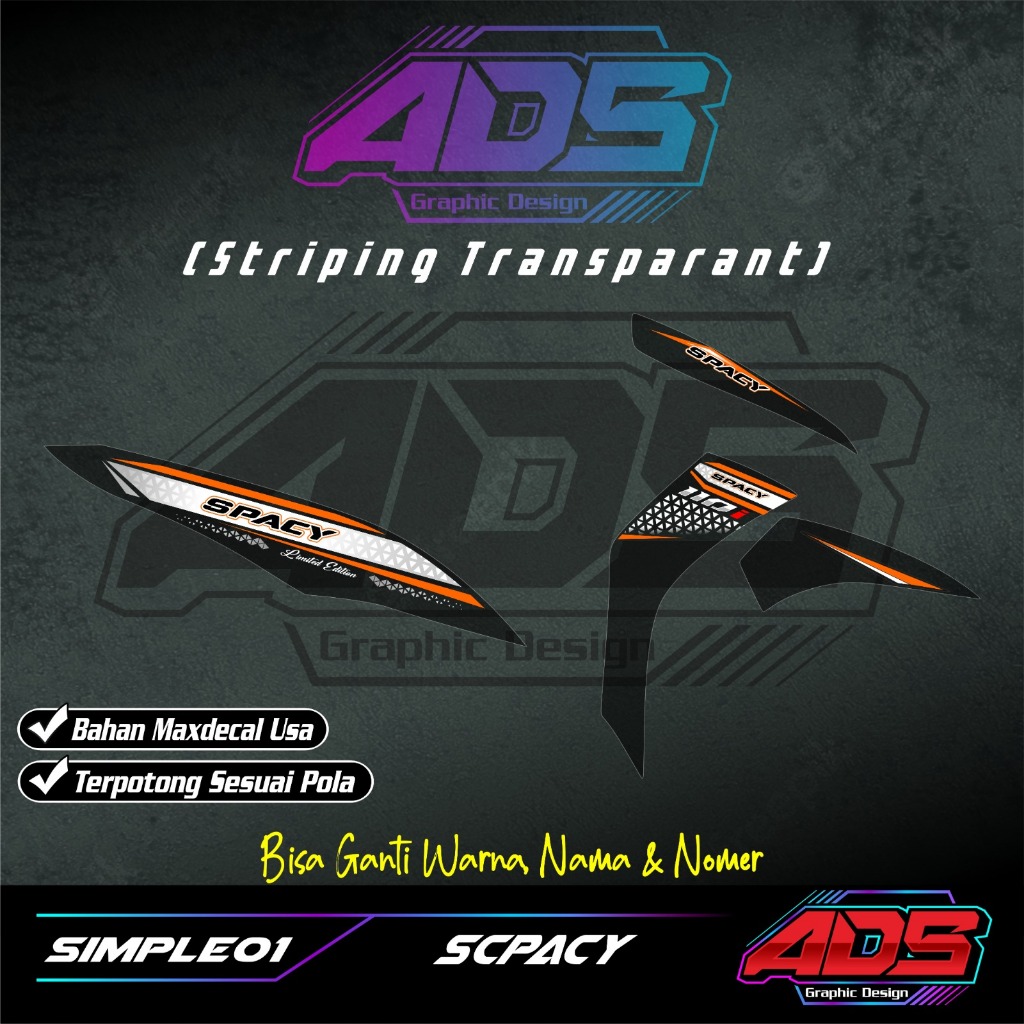 STRIPING SPACY SIMPLE TRANSPARAN UV BISA CUSTOM