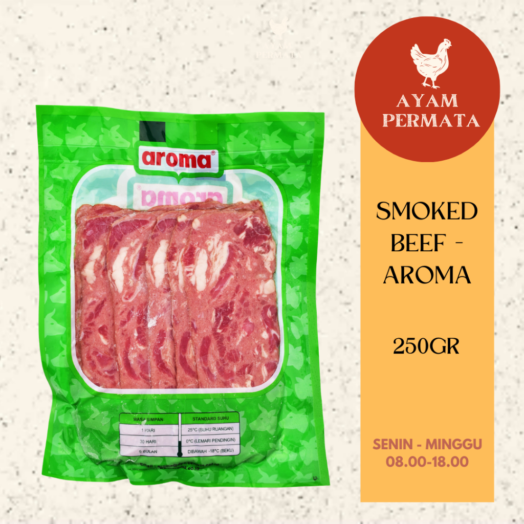 

Smoked Beef Brisket Aroma - Smoke Sapi Asap Iris - Halal / Ayam Permata