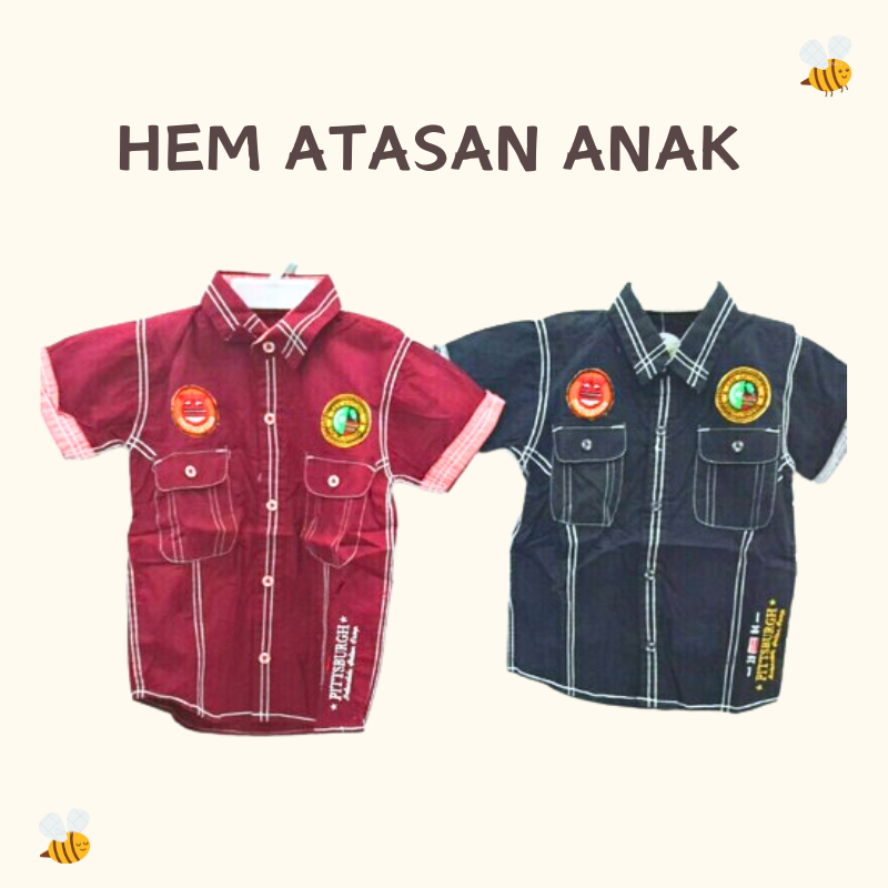 Kemeja Anak Laki-Laki Usia 1-8th / Hem Anak Cowok / Baju Anak Lengan Pendek