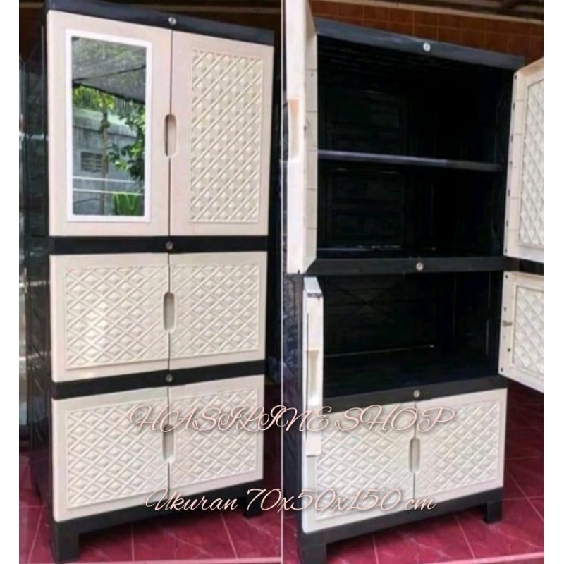 LEMARI PLASTIK AQUOSE PLUS KACA