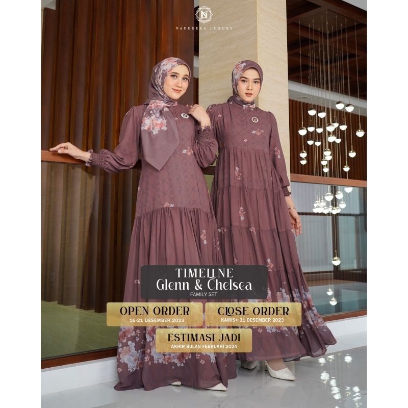 CHELSEA FAMSET CHELSEA DRESS MOM CHELSEA DRESS KIDS Gamis Mewah Motif Terbaru by Nadheera Luxury ( G