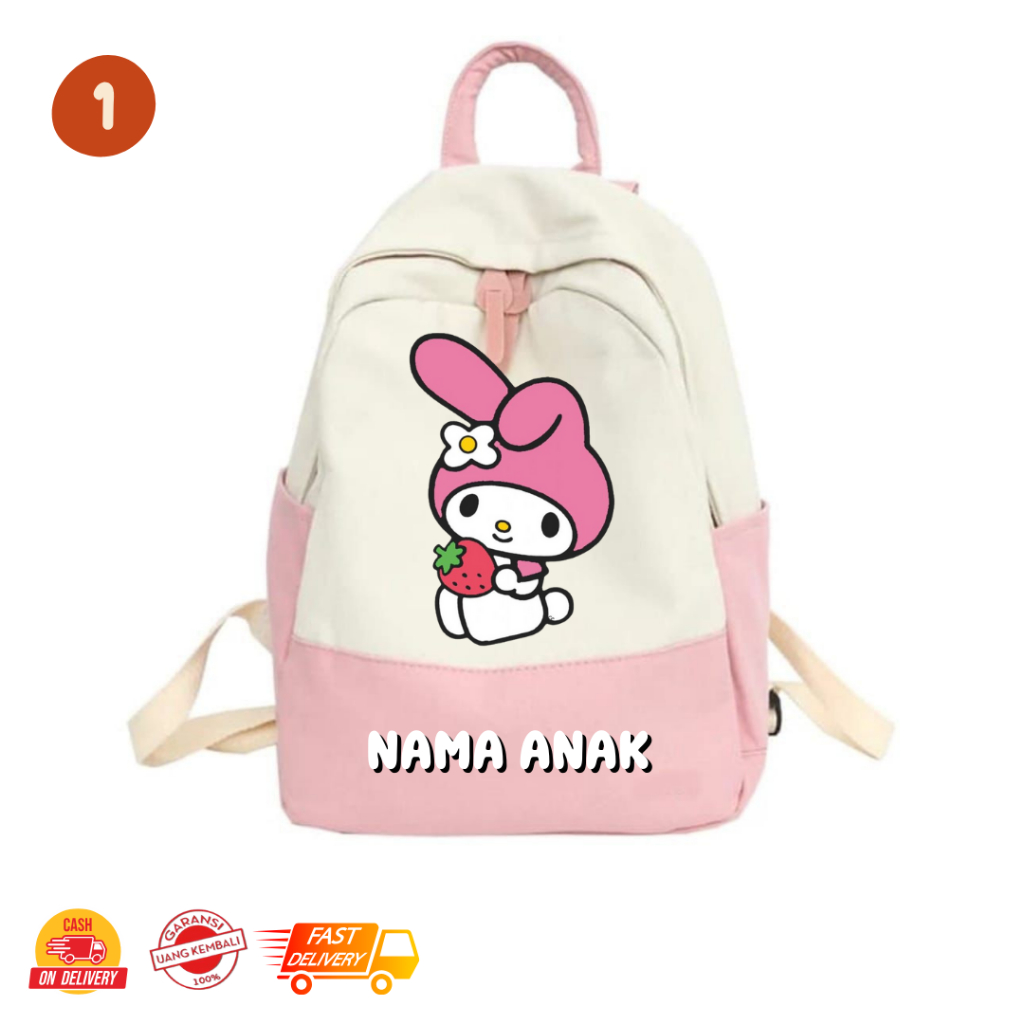 MamacaBagz / Sanrio - Tas Ngaji Anak - Tas Anak Muslim - Tas Ransel Custom Anak - Tas Ransel Anak Pe