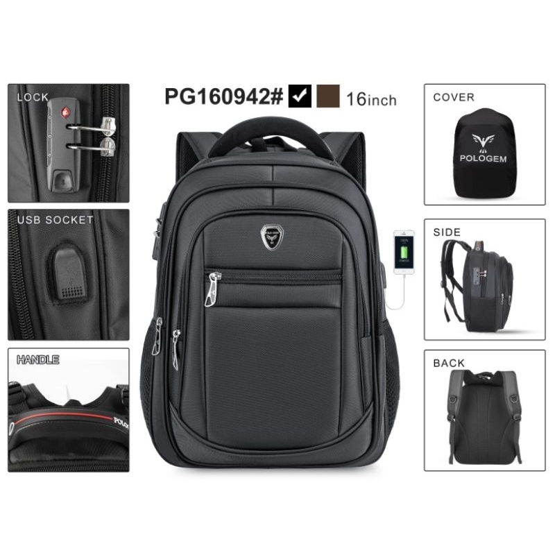 tas ransel laptop 16 inchi tas laptop polo Gem ori tas