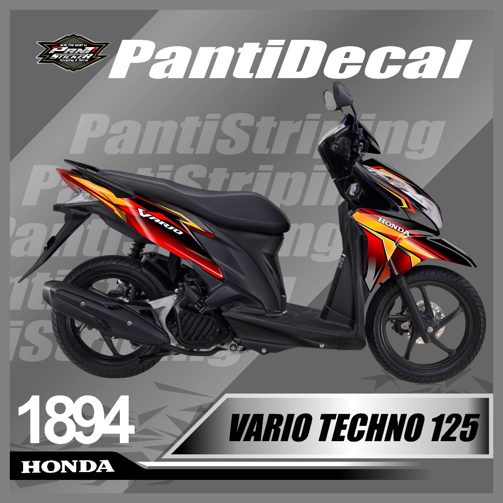 Stiker Motor Decal Vario Techno 125 Old 2012/2013 Lis Variasi- STICKER STRIPING MOTOR VARIO Desain T