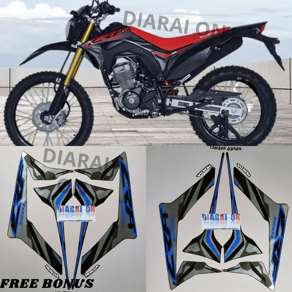 Striping Stiker Honda CRF 2019 2020 Hitam Biru - CRF 150L Murah