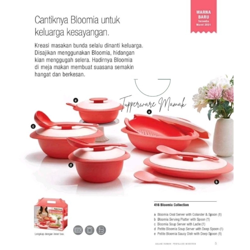 bloomia collection set  tupperware original new 100%