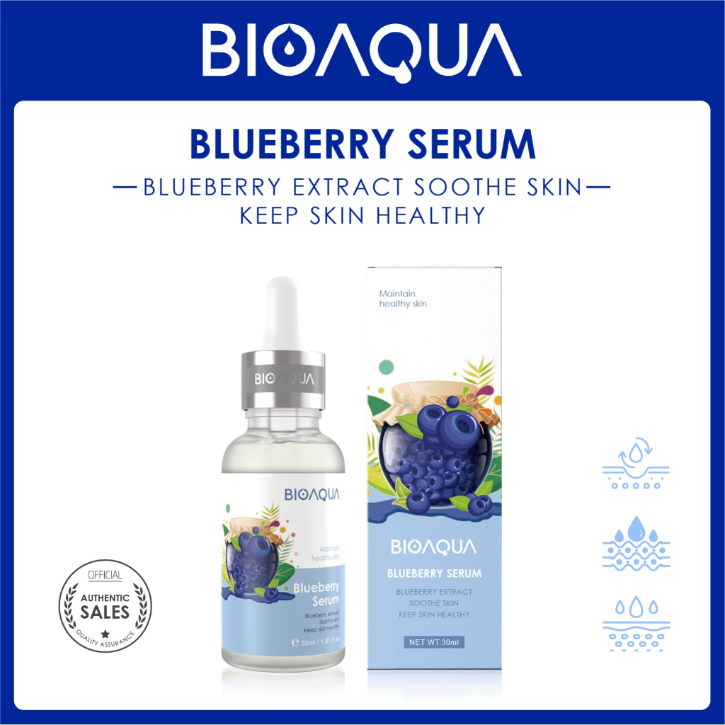 BPOM BIOAQUA FACIAL BLUEBERRY WONDER ESSENCE SERUM SERUM WAJAH PENCERAH DAN ANTI-AGING