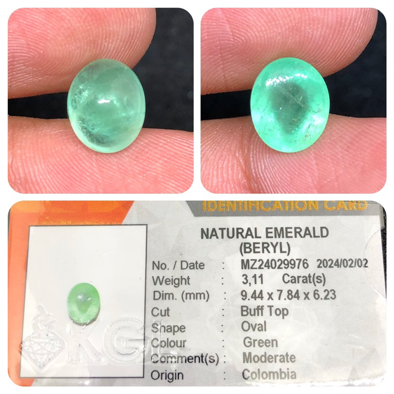 Natural emerald beryl zamrud colombia KGL lab