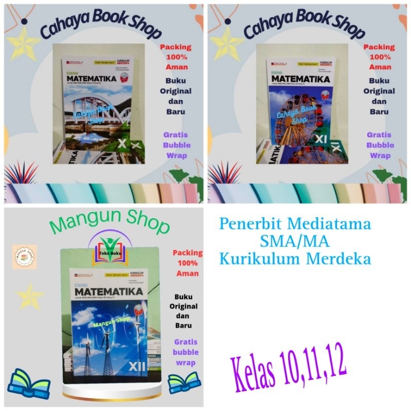 Buku Esensi Matematika Kelas 10,11,12 SMA Kurikulum Merdeka Mediatama