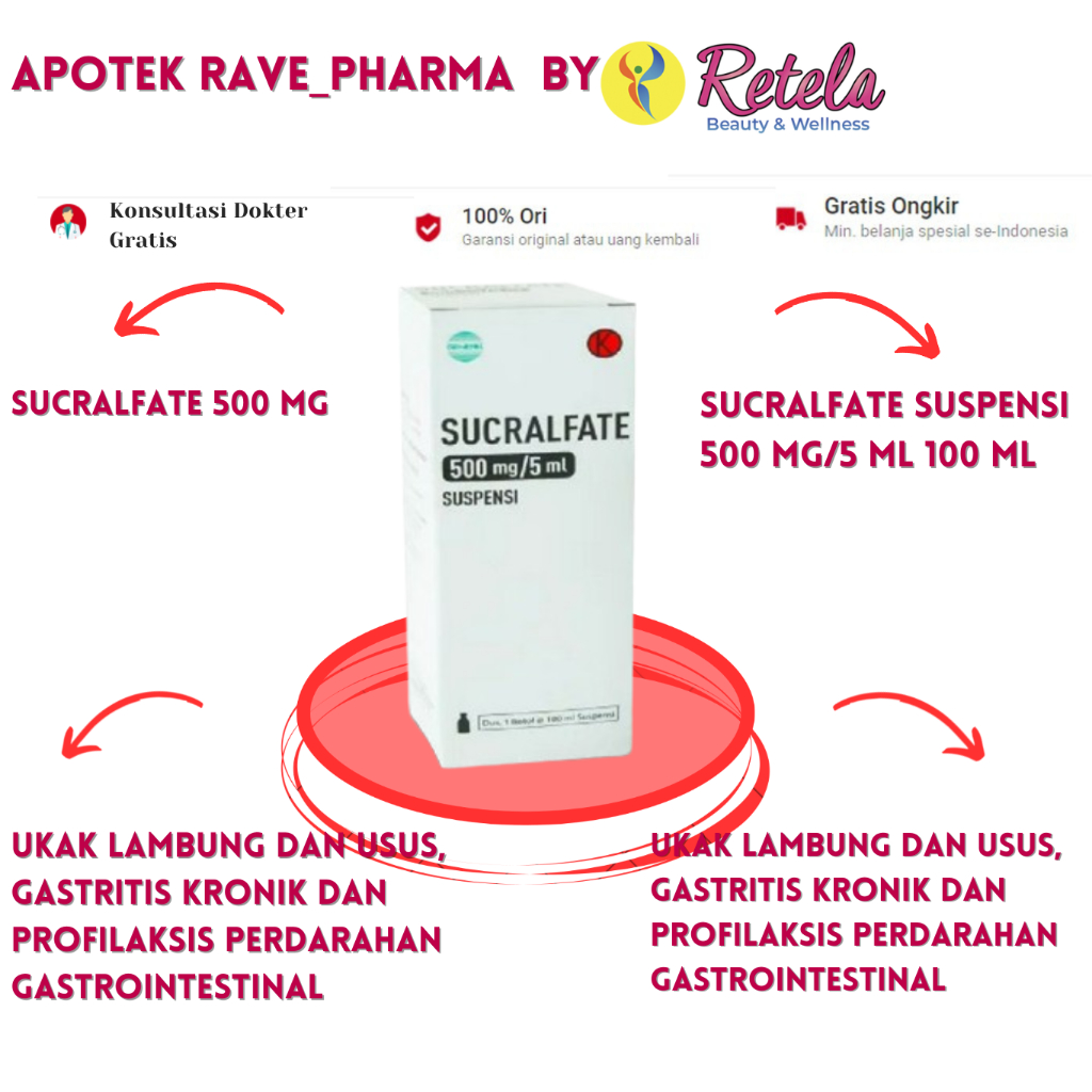 Sucralfate Suspensi 500 mg/5 ml 100 ml