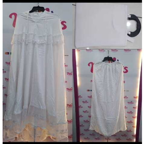 MUKENA PUTIH-RENDA TEPI DEWASA