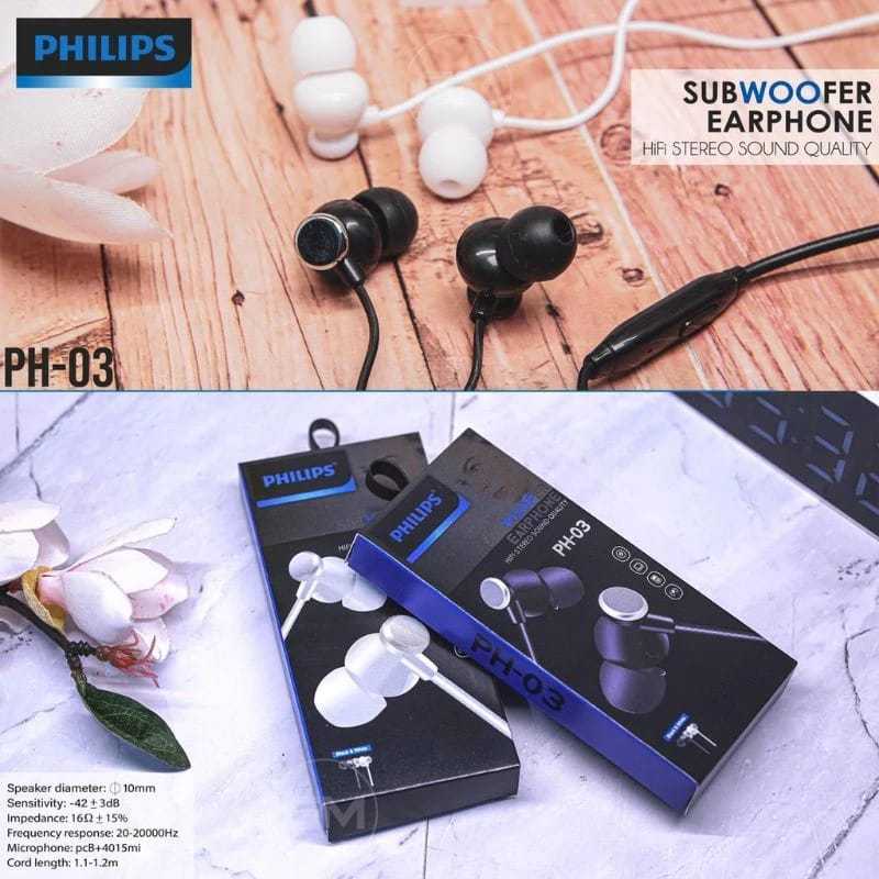 (METTA)HF HEADSET PHILIPS PH-03 STREO BASS PACKING IMPORT KUALITAS BAGUS