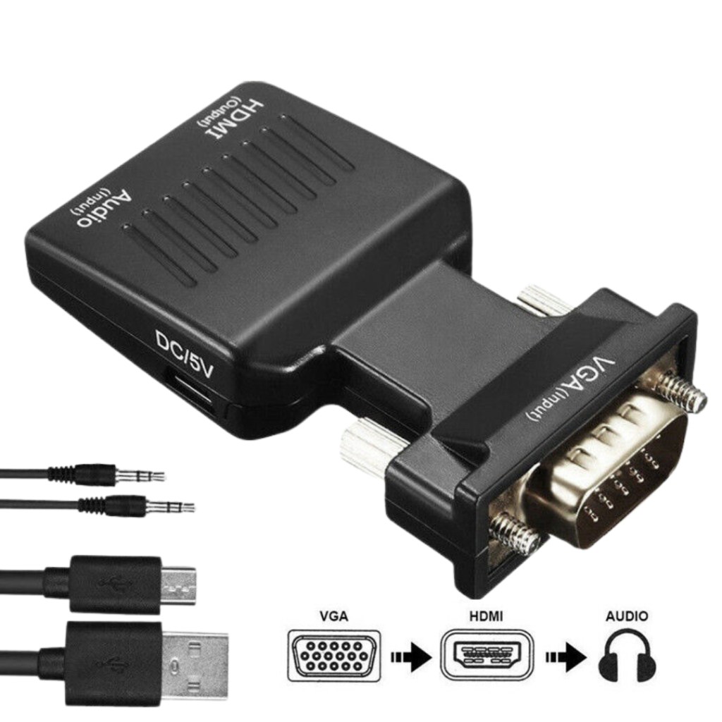 Converter vga to hdmi/converter vga hdmi box coklat/vga hdmi dongle with audio /CONVERTER VGA TO HDM