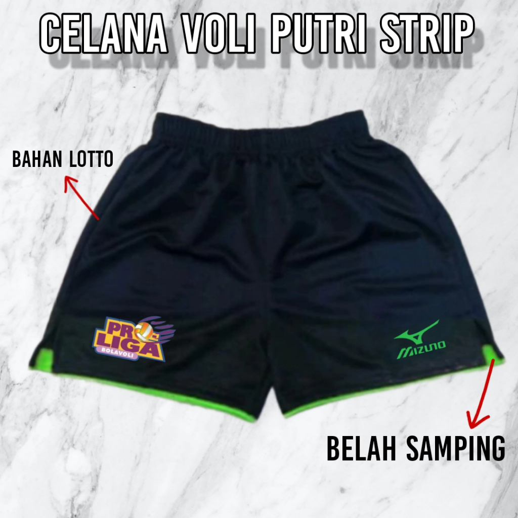 (1kg=10pcs) celana voli putri cewek belah samping strip bawah proliga terbaru
